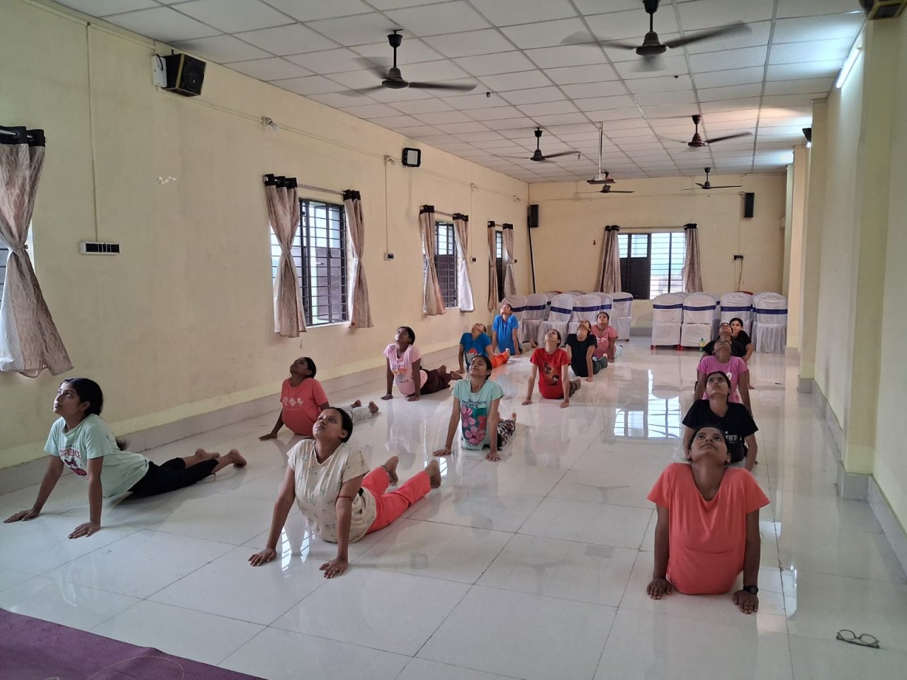 Yoga Day session in the institute hall